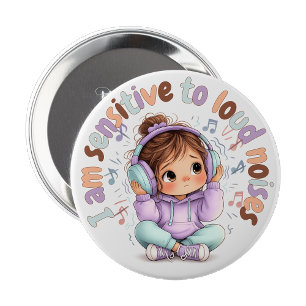 Rond 10 Cm J'ai des problèmes sensoriels Badge à bouton éping