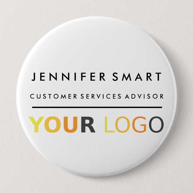 Rond 10 Cm Large Employee Name Badge Custom Logo Staff (Devant)