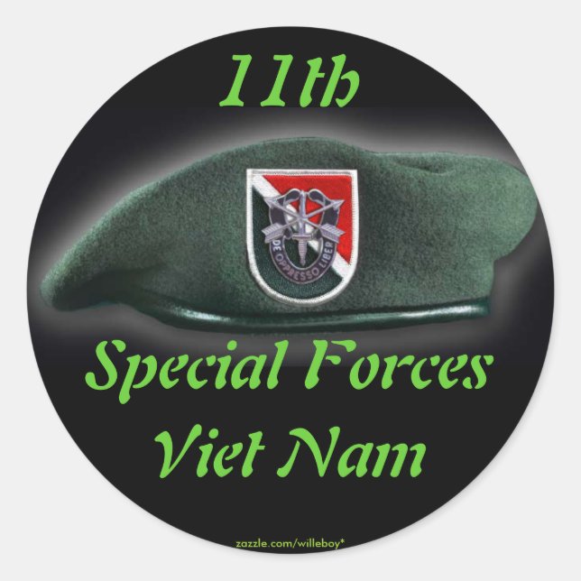 Rond 11e Sticker des forces spéciales Green Berets (Devant)