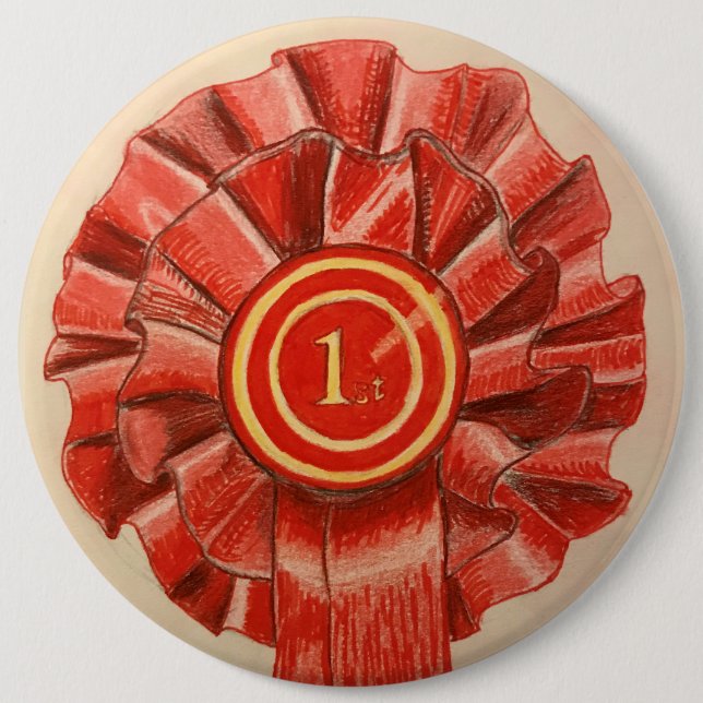 Rond 15,2 Cm 1ère place badge géant rosette (Devant)