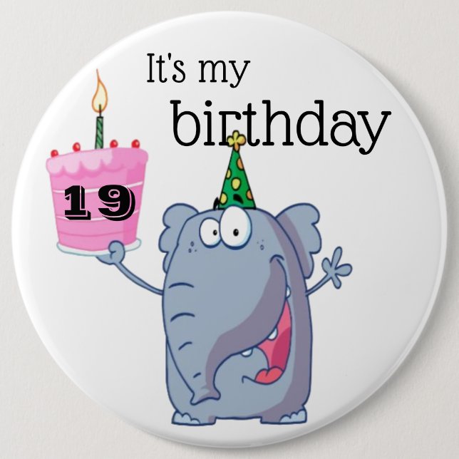 Rond 15,2 Cm Badge d'anniversaire - C'est mon anniversaire (Devant)