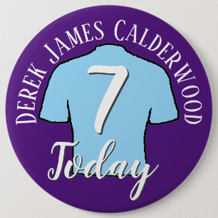 Rond 15,2 Cm Badge de football 7e anniversaire pour personnalis