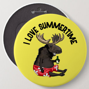 Rond 15,2 Cm Badge épinglé d'orignal d'été