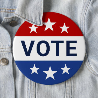 Rond 15,2 Cm Badge Étoile de Vote Patriotique Géant