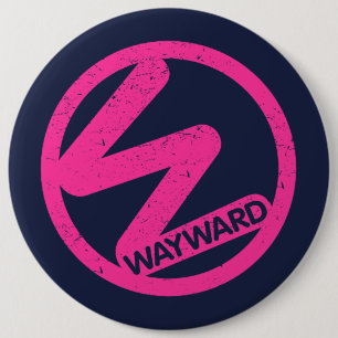 Rond 15,2 Cm Badge noir avec logo rose Wayward