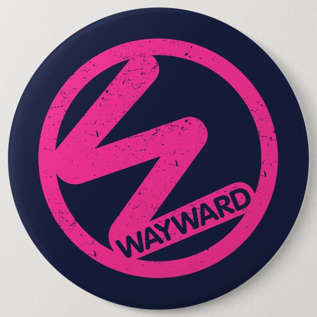 Rond 15,2 Cm Badge noir avec logo rose Wayward (Devant)
