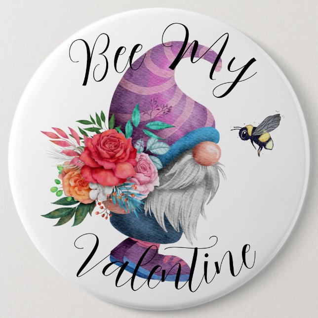 Rond 15,2 Cm Bee My Valentine amusant badge romantique (Devant)