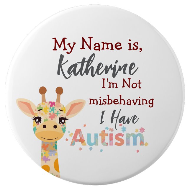Rond 15,2 Cm I’m Not Misbehaving,I Have Autism Button Pin Badge (Autism awareness button, I'm not misbehaving Button)
