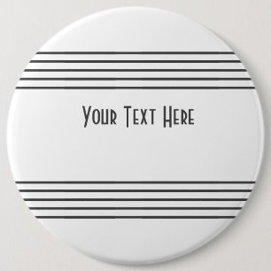 Rond 15,2 Cm Lignes de portée musicale Badge de mots de portée