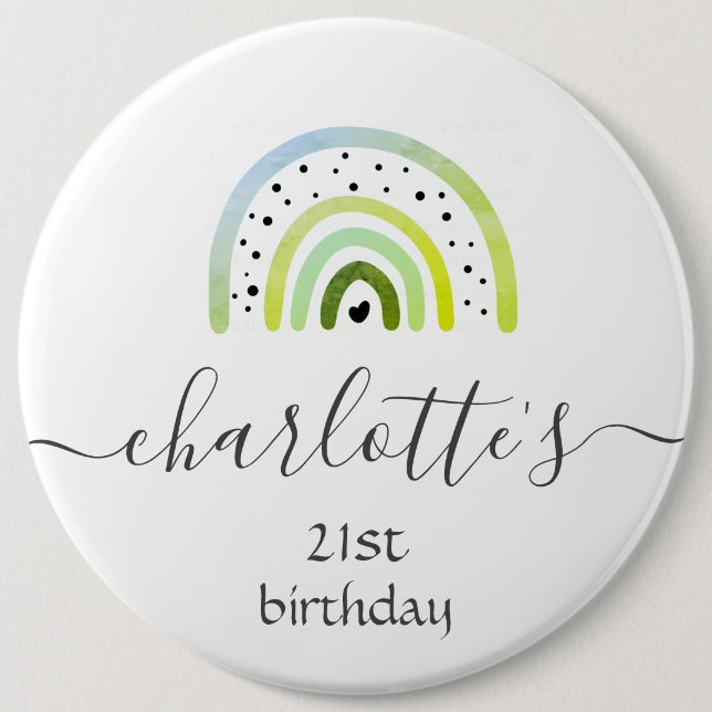 Rond 15,2 Cm Personnaliser badge - Rainbow Green (Devant)