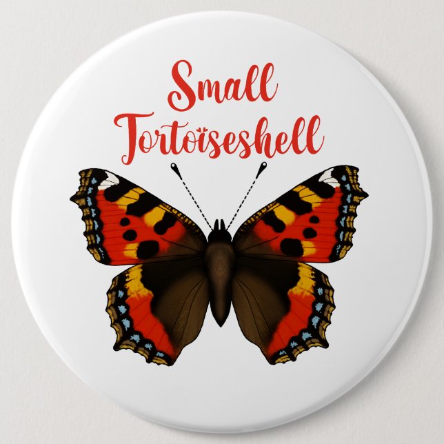 Rond 15,2 Cm Petite tortue papillon Badge ronde (Devant)