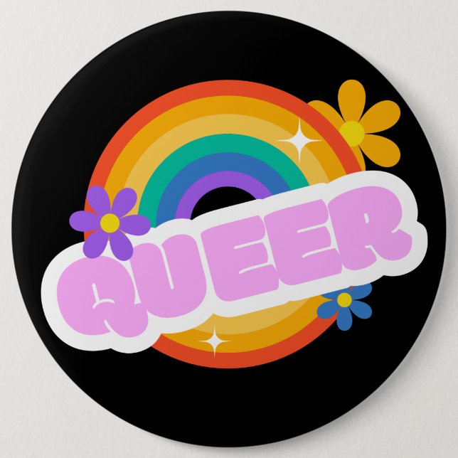 Rond 15,2 Cm Queer. LGBT+Pride. Badge (Devant)