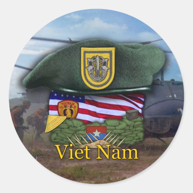 Rond 1st Special forces green berets vietnam Sticker (Devant)