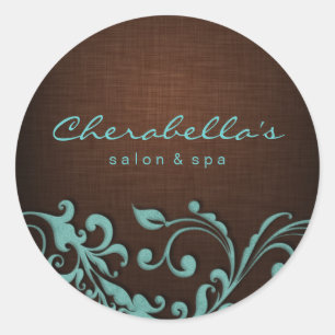 Rond 232 Linge Salon spa sticker bleu brun