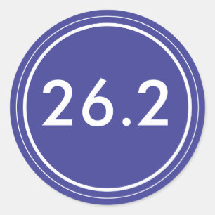 Rond 26.2 Sticker Bleu avec blanc