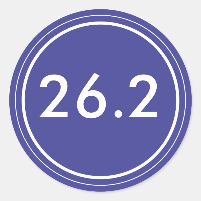 Rond 26.2 Sticker | Bleu avec blanc (Devant)