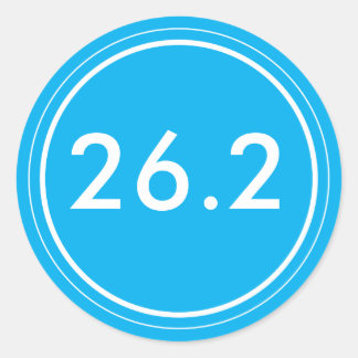 Rond 26.2 Sticker | Bleu clair avec blanc