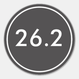 Rond 26.2 Sticker Noir avec texte blanc