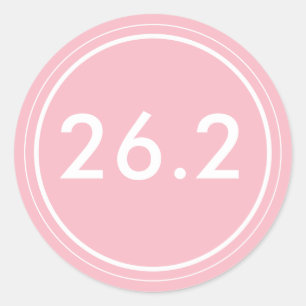 Rond 26.2 Sticker   Rose avec blanc