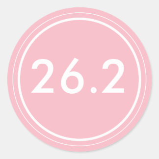 Rond 26.2 Sticker | Rose avec blanc