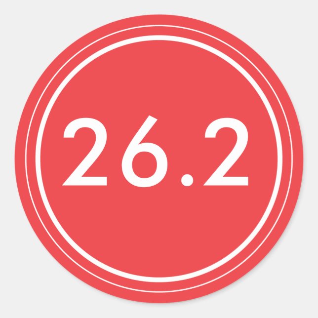 Rond 26.2 Sticker | Rouge avec blanc (Devant)