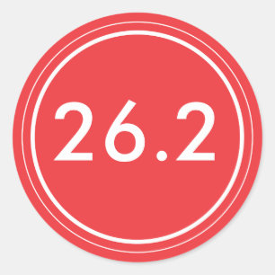 Rond 26.2 Sticker  Rouge avec blanc