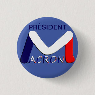 Rond 2,50 Cm Badge 32 mm, Emmanuel Macron Président