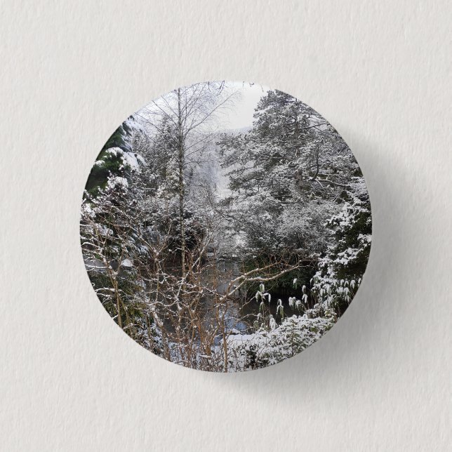 Rond 2,50 Cm Badge Arbres enneigés (Devant)
