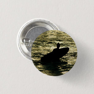 Rond 2,50 Cm Badge Bali Surfeur Heure Dorée