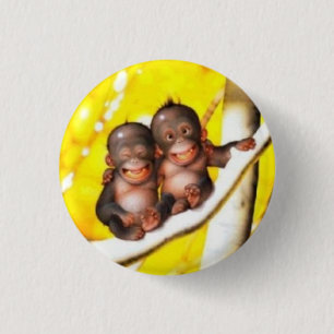 Rond 2,50 Cm badge bébés orang-outan rigolo
