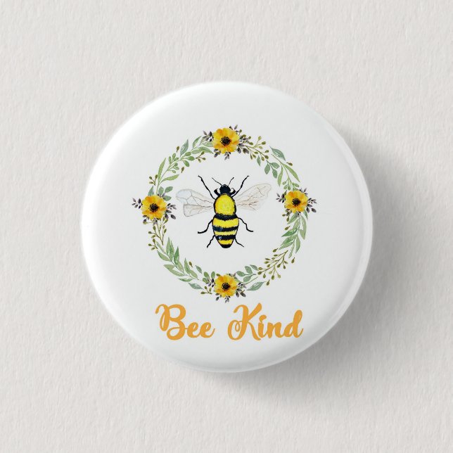 Rond 2,50 Cm Badge Bee Kind Bee (Devant)