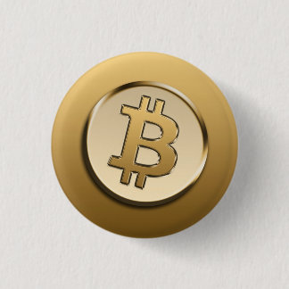 Rond 2,50 Cm badge Bitcoin doré