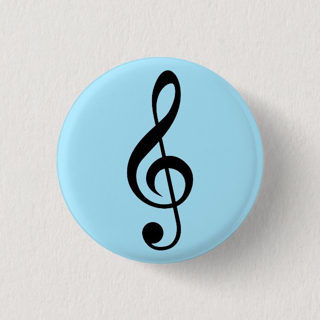 Rond 2,50 Cm Badge Blue Music Clef (Devant)