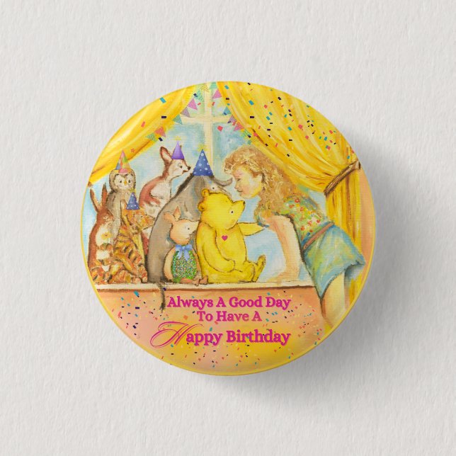 Rond 2,50 Cm Badge d'anniversaire pour les filles (Devant)