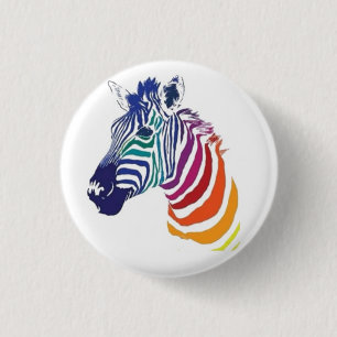 Rond 2,50 Cm Badge de 1,25 po - Rainbow Zebra