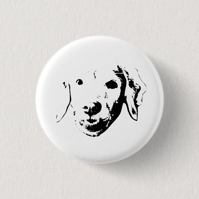 Rond 2,50 Cm Badge de chiot joyeux (Devant)