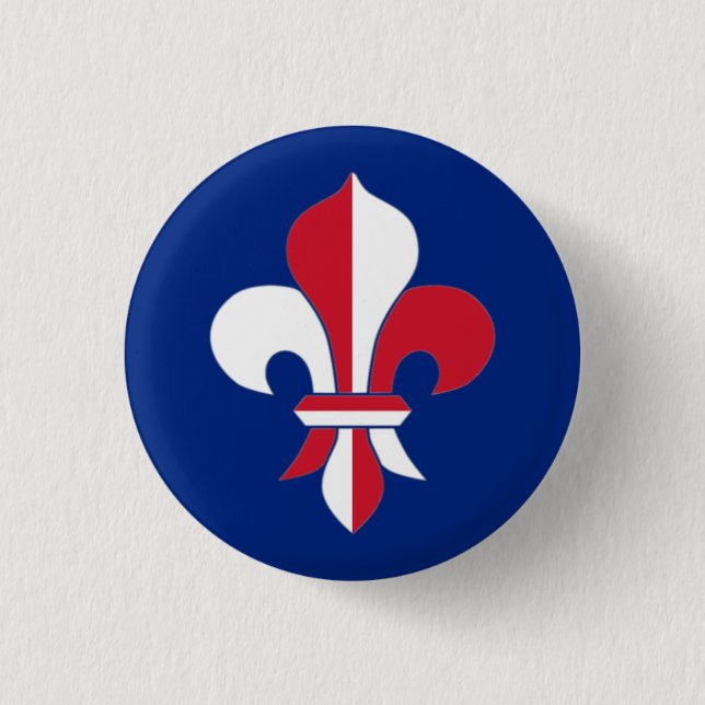 Rond 2,50 Cm Badge de Fleur de Lis (Devant)