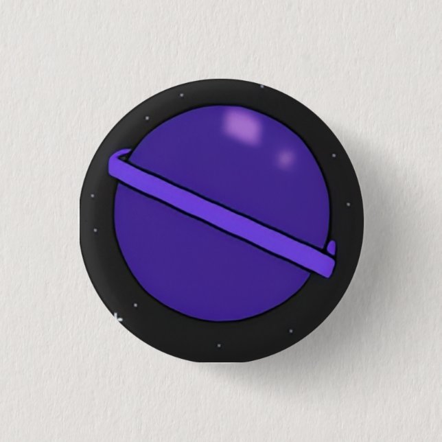 Rond 2,50 Cm Badge de la planète violette (Devant)
