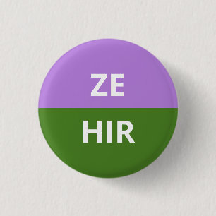 Rond 2,50 Cm Badge de la reine du genre Ze/Hir Pronounouns