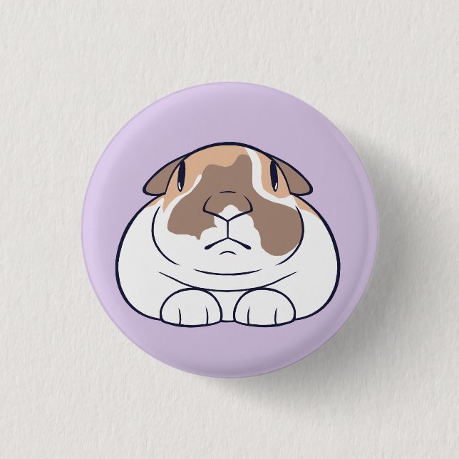 Rond 2,50 Cm Badge de Lapin Drôle (Devant)