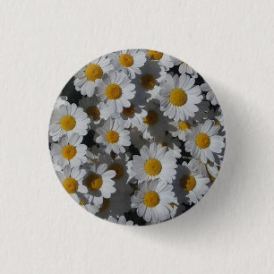 Rond 2,50 Cm Badge de marguerites blanches
