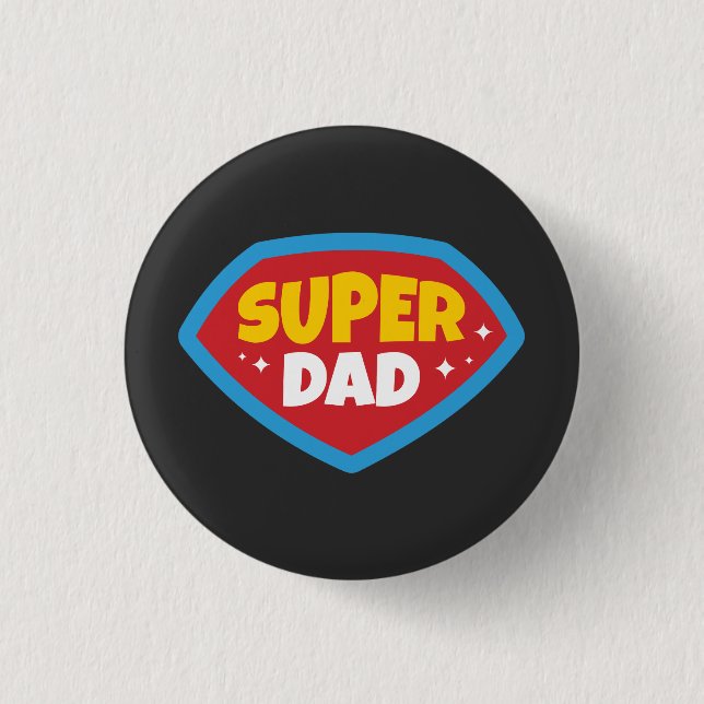 Rond 2,50 Cm Badge de Super Papa Rétro (Devant)