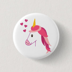 Rond 2,50 Cm badge d'icône Unicorne.