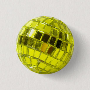 Rond 2,50 Cm Badge Disco - Mini Boule à Facettes Vert Anis