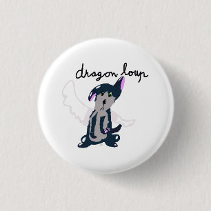 Rond 2,50 Cm Badge Dragon Loup