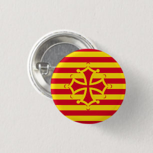 Rond 2,50 Cm badge drapeau occitanie