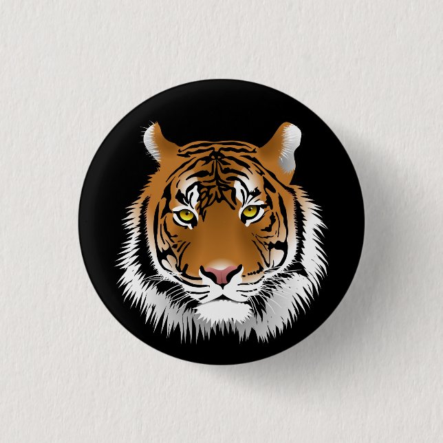 Rond 2,50 Cm Badge Face de Tigre (Devant)
