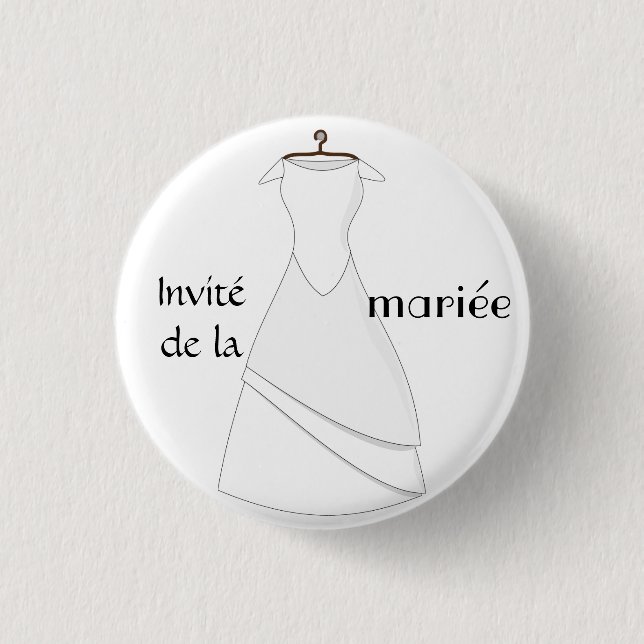 Rond 2,50 Cm Badge invité de la mariée (Devant)