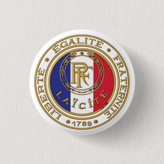 Rond 2,50 Cm badge laïc français (Devant)