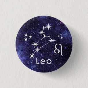 Rond 2,50 Cm Badge Leo, Badge Zodiac Horoscope
